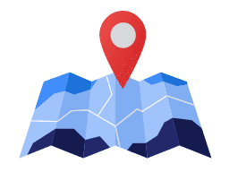 Illustration of a map with a marker